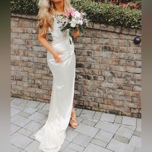 PENELOPE HIGH SLIT DRESS - US SIZE 4 - WHITE